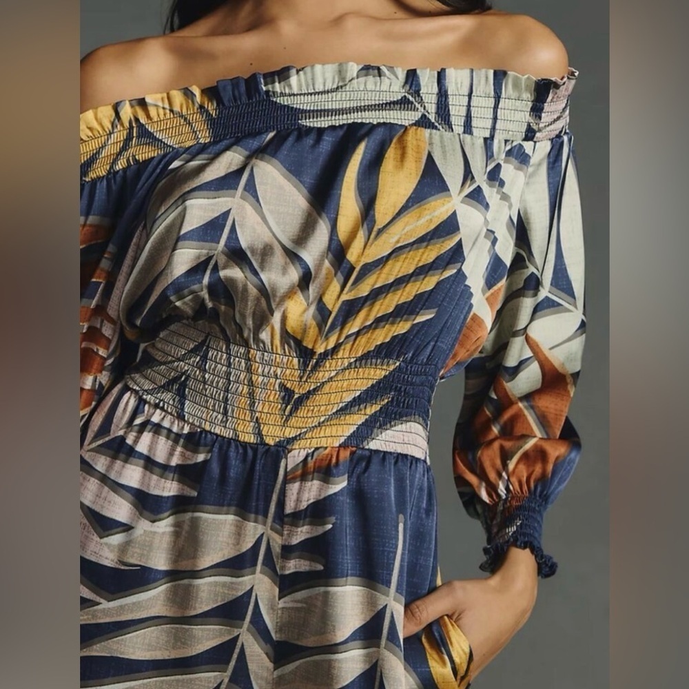NWT Anthropologie Hutch off Shoulder Jumpsuit Size Medium Petite - Picture 4 of 16
